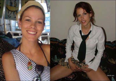 Красивая дама в наряде и без него!