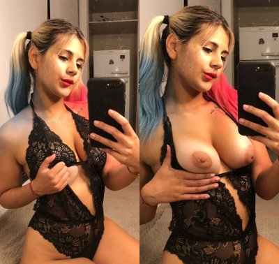 Развратница с яркими пучками волос