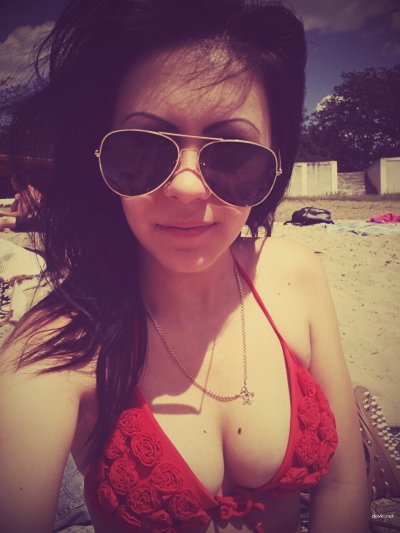 Приятная дама в черном - новые интимные фото!